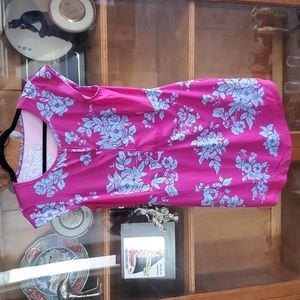 Title Nine - Fuschia and Blue Floral Athletic Dress with Pocket